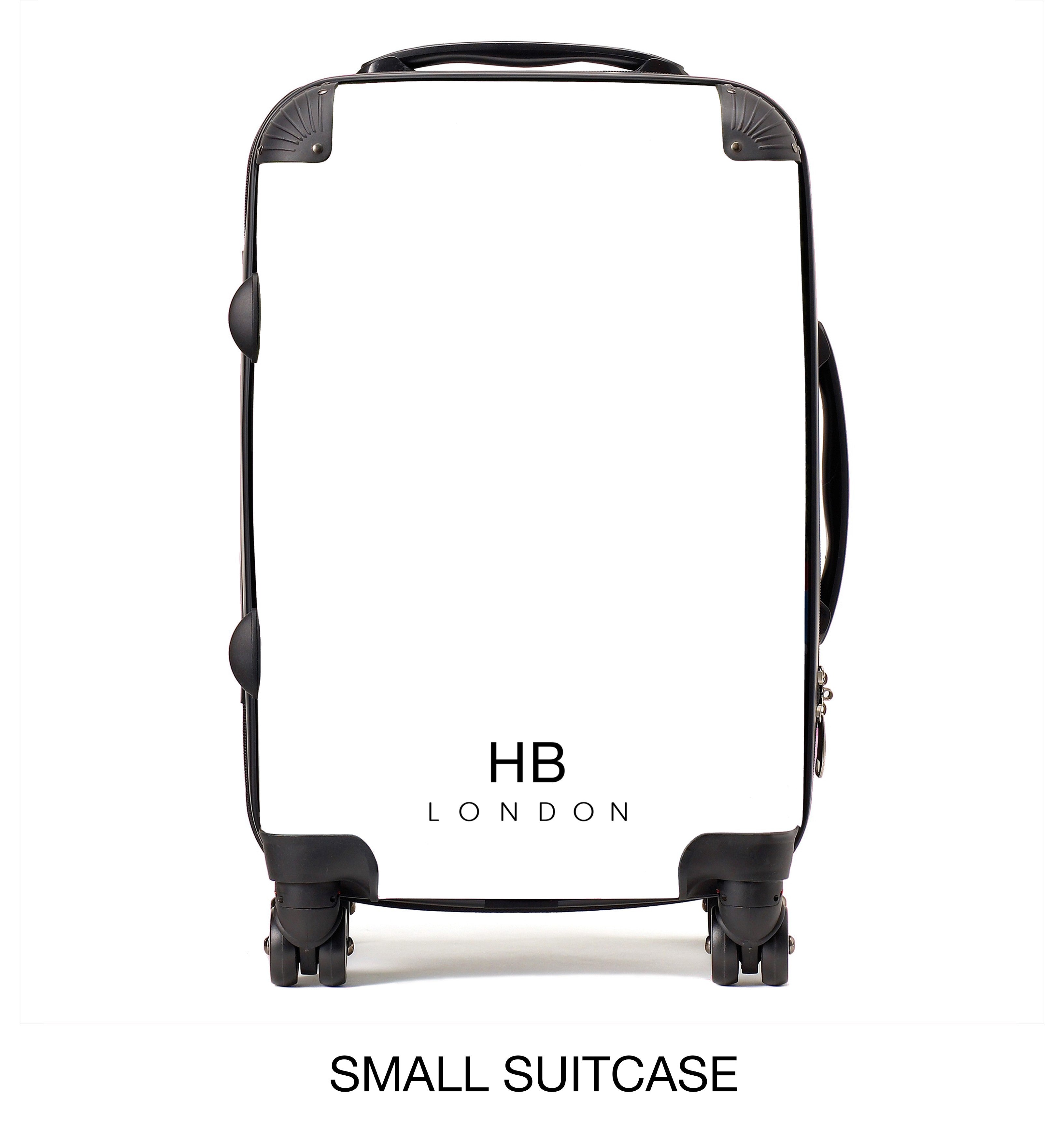 Personalised Black and White Marble Initial Suitcase