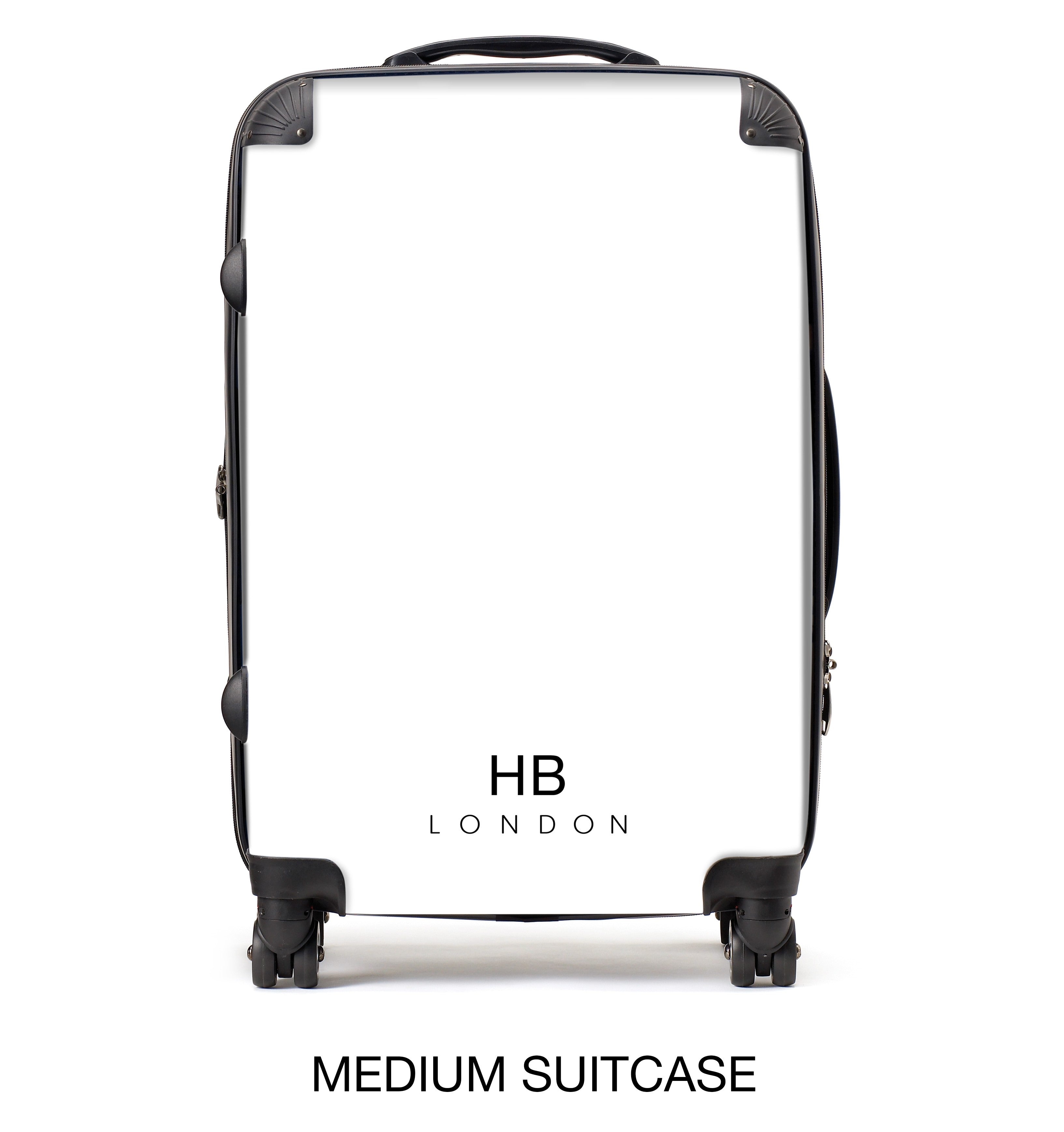 Personalised Black and Red Cracked Marble Initial Suitcase