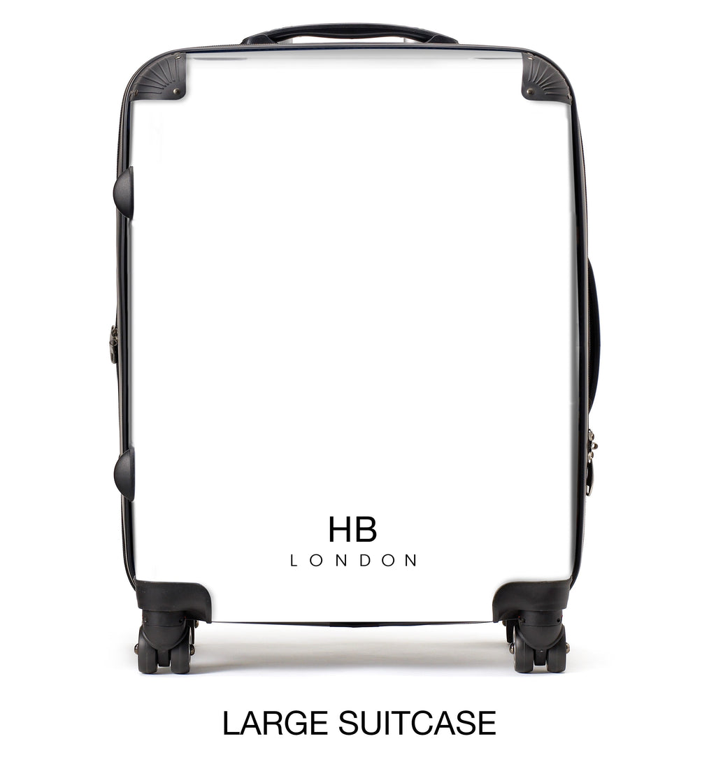 Personalised Blush with Black Font Initial Suitcase