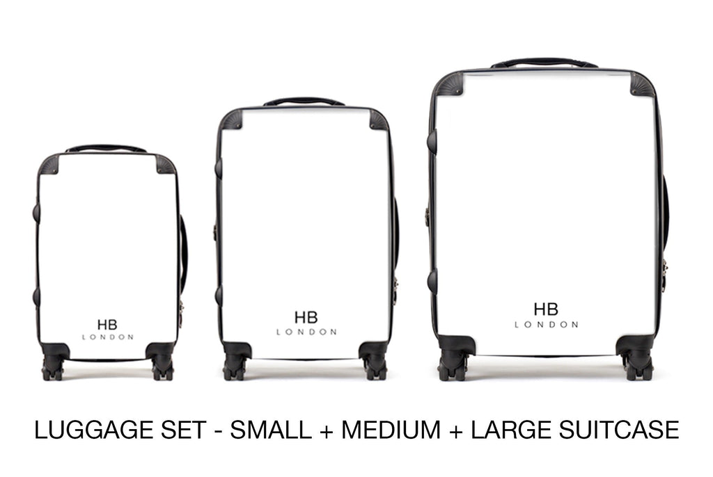 Personalised Black with Mustard Font Initial Suitcase