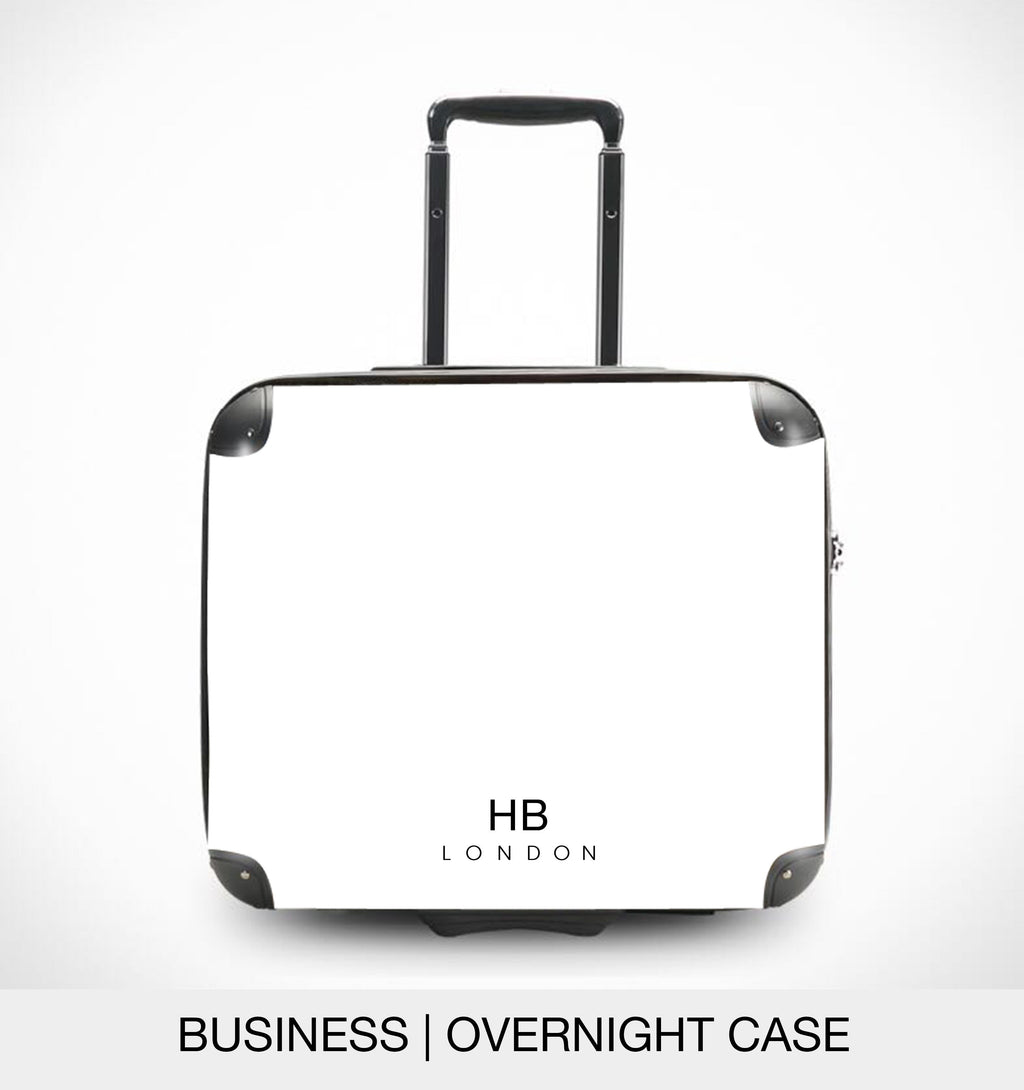 Personalised Black with Mustard Font Initial Suitcase