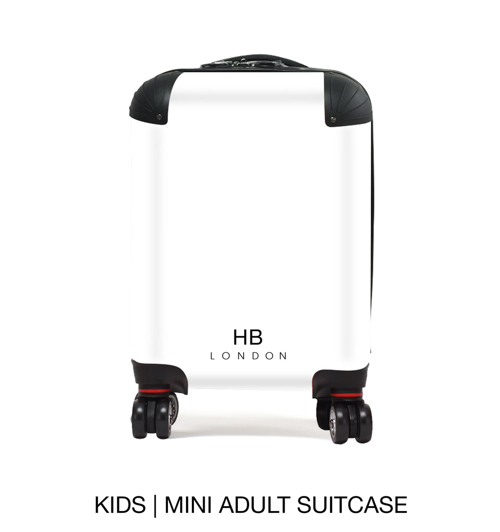 Personalised Rays of Sunset with White Font Initial Suitcase