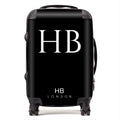Personalised Black with White Classic Font Initial Suitcase