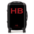Personalised Black with Red Font Initial Suitcase