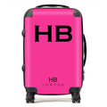 Personalised Hot Pink with Black Font Initial Suitcase