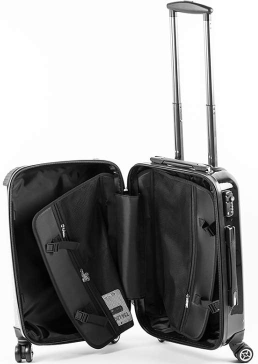 Personalised Black and Red Cracked Marble Initial Suitcase